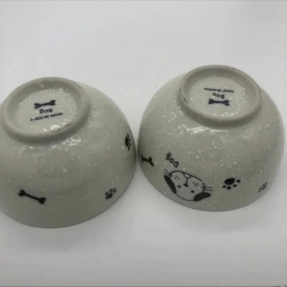 3 for $9 | NWOT T.J. Maxx Black White Pebbled Texture Ceramic Dog Food Bowls - Picture 10 of 10